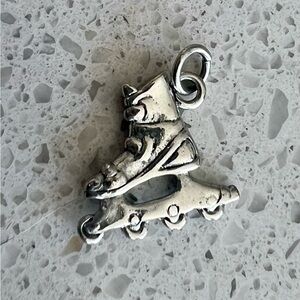 Silver Rollerblade Charm Pendant